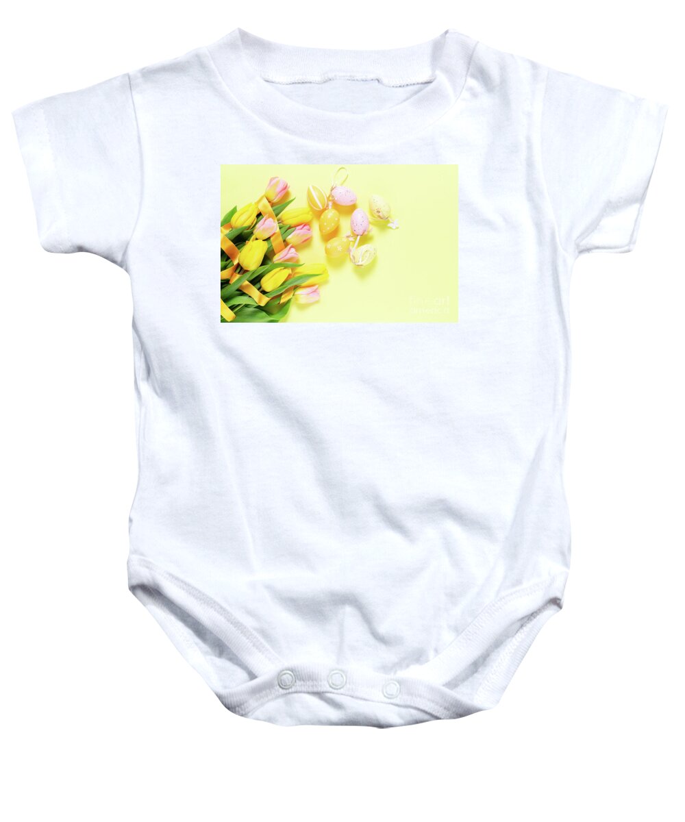 Easter Baby Onesie featuring the photograph Easter Eggs by Anastasy Yarmolovich