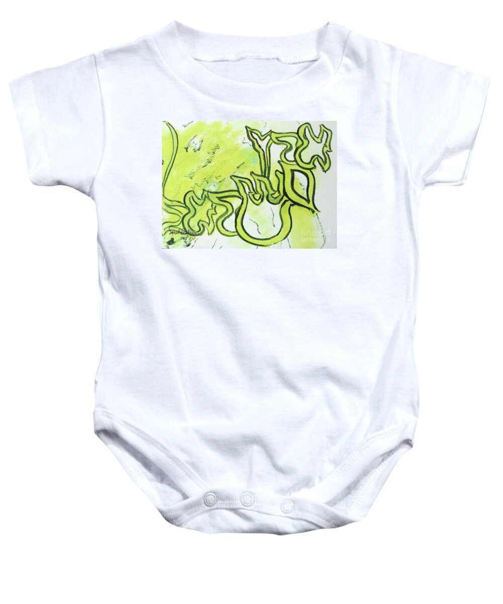 Eretz Israelearth Yisrael Prince God To Contend Baby Onesie featuring the painting ERETZ YISRAEL cc67 by Hebrewletters SL