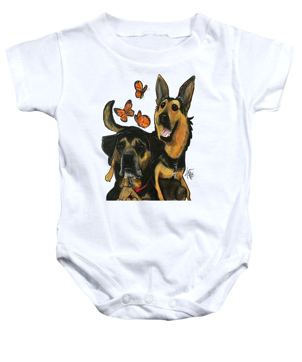Eubanks 4463 Baby Onesie featuring the drawing Eubanks 4463 by Canine Caricatures By John LaFree
