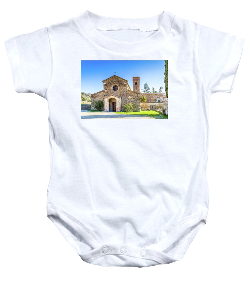 Italy Baby Onesie featuring the photograph Evocative religiosity of a Romanesque Church by Vivida Photo PC