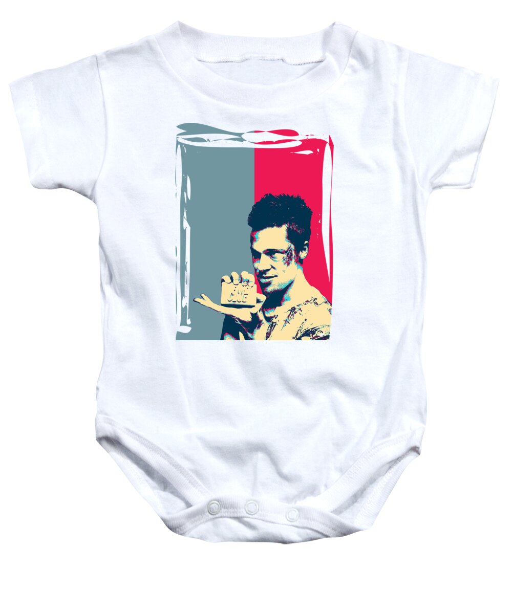 ‘cinema Treasures’ Collection By Serge Averbukh Baby Onesie featuring the digital art Fight Club Revisited - Tyler Durden by Serge Averbukh