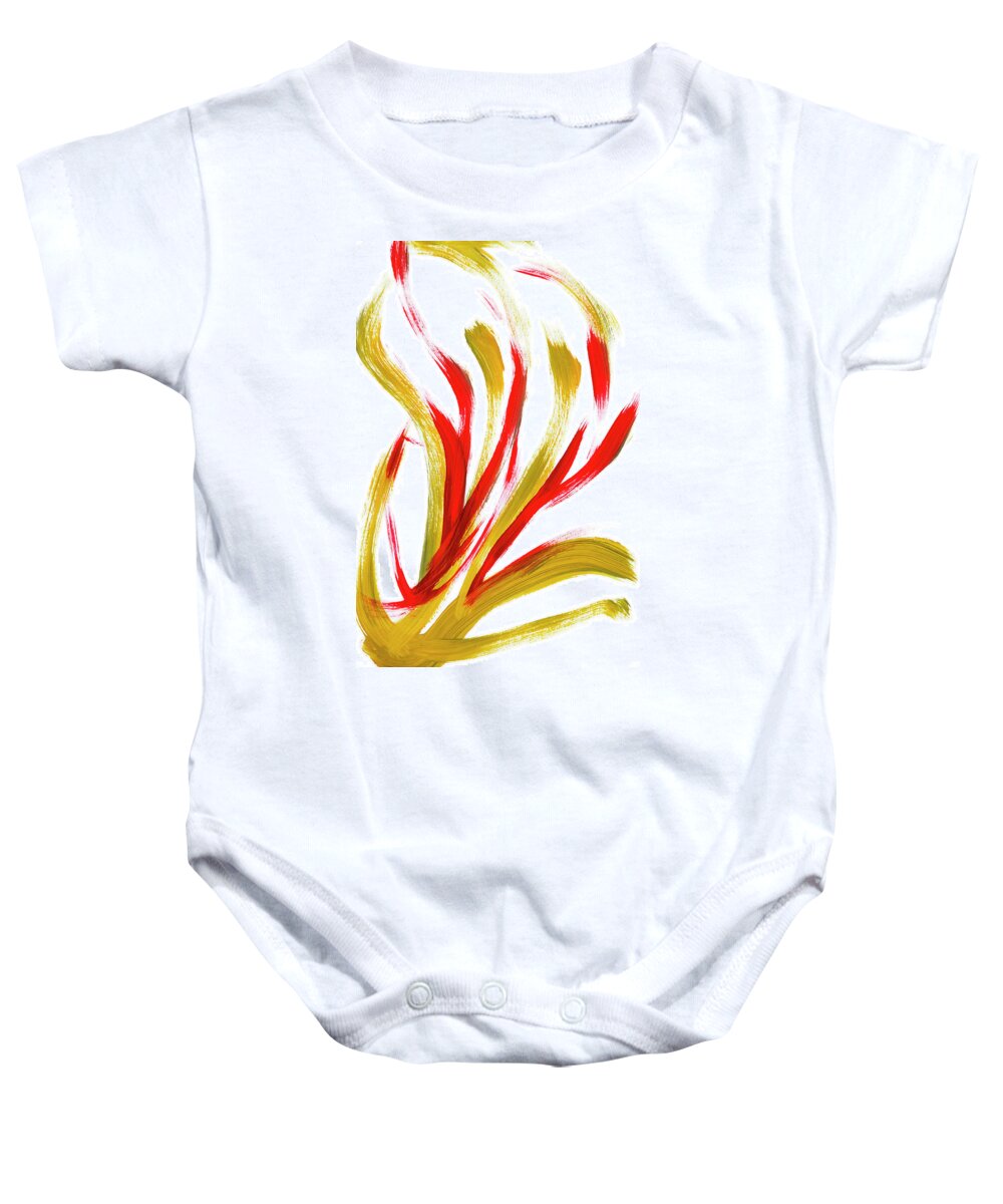 Fire Baby Onesie featuring the painting Fire Abstract Painting by Christina Rollo