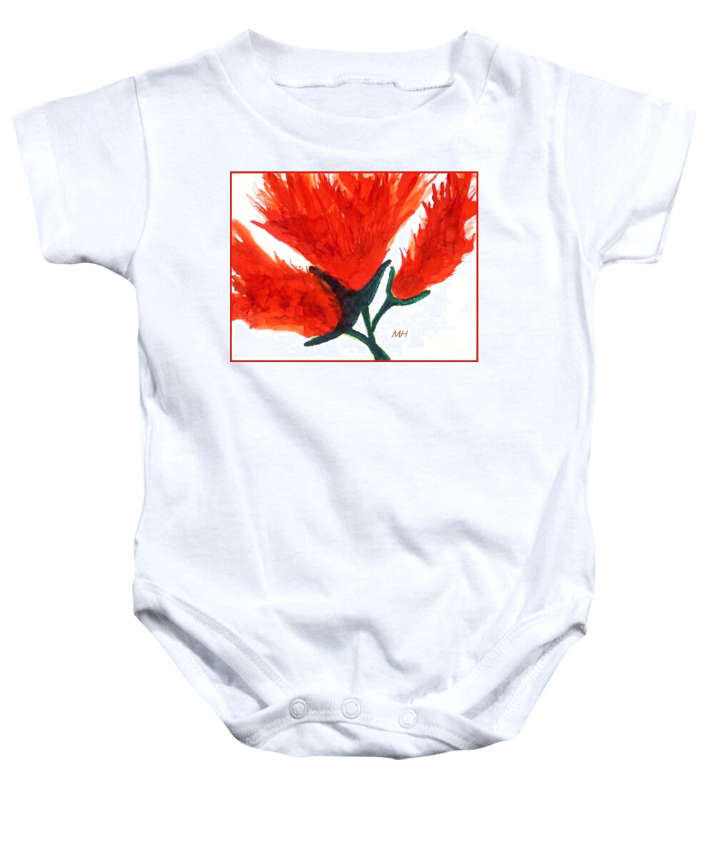 Alchohol Ink Baby Onesie featuring the painting Fire Flower by Marsha Heiken