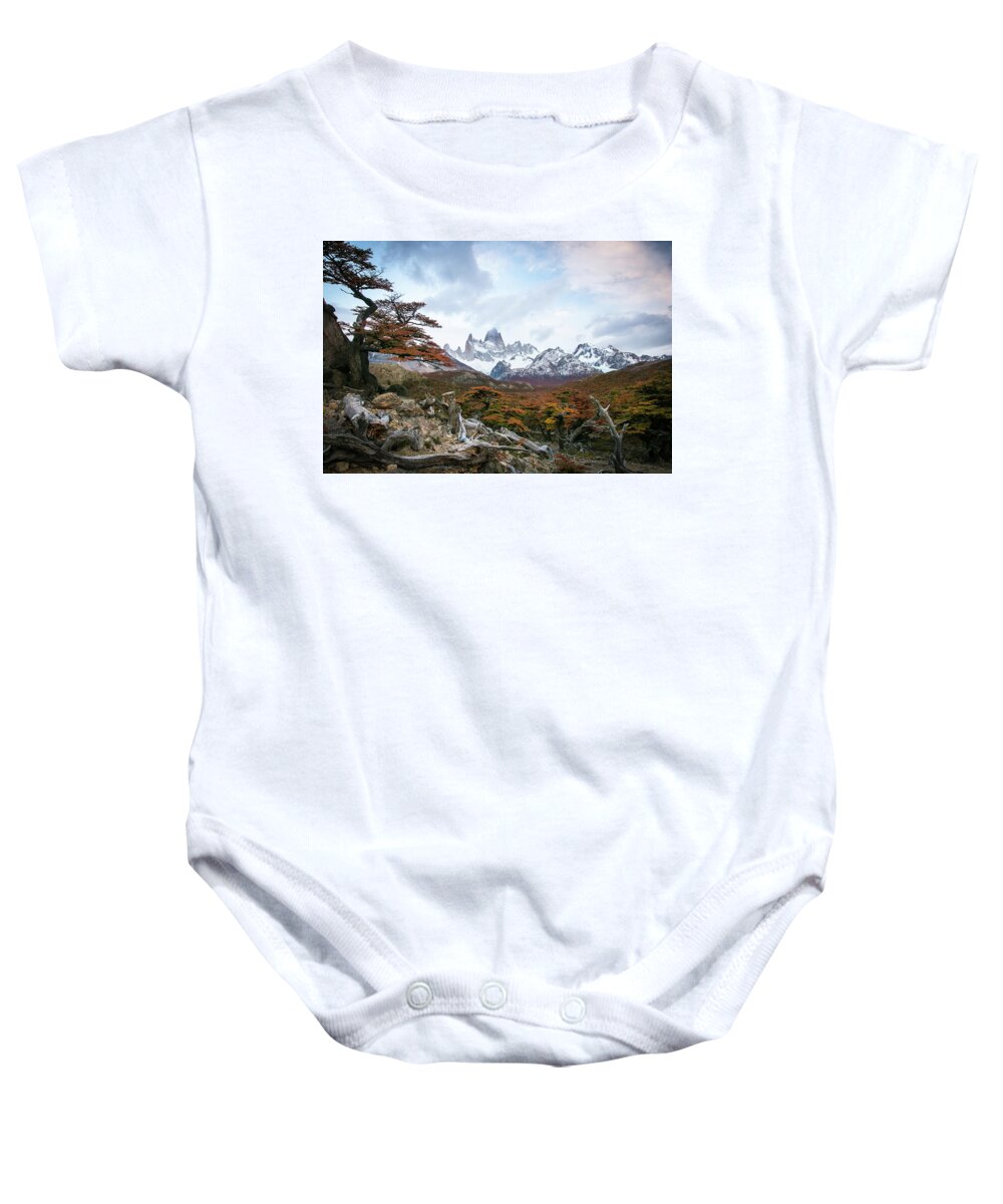 Patagonia Baby Onesie featuring the photograph Fitz by Ryan Weddle