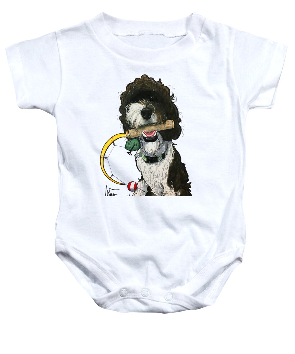 Flando 4469 Baby Onesie featuring the drawing Flando 4469 by Canine Caricatures By John LaFree