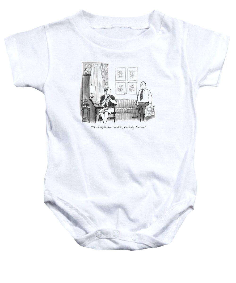it's All Right Baby Onesie featuring the drawing For me by Charles Saxon