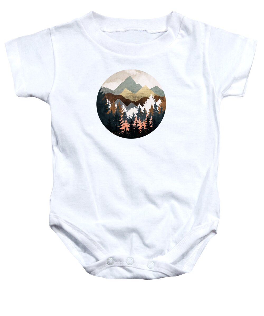 Forest Baby Onesie featuring the digital art Forest View by Spacefrog Designs