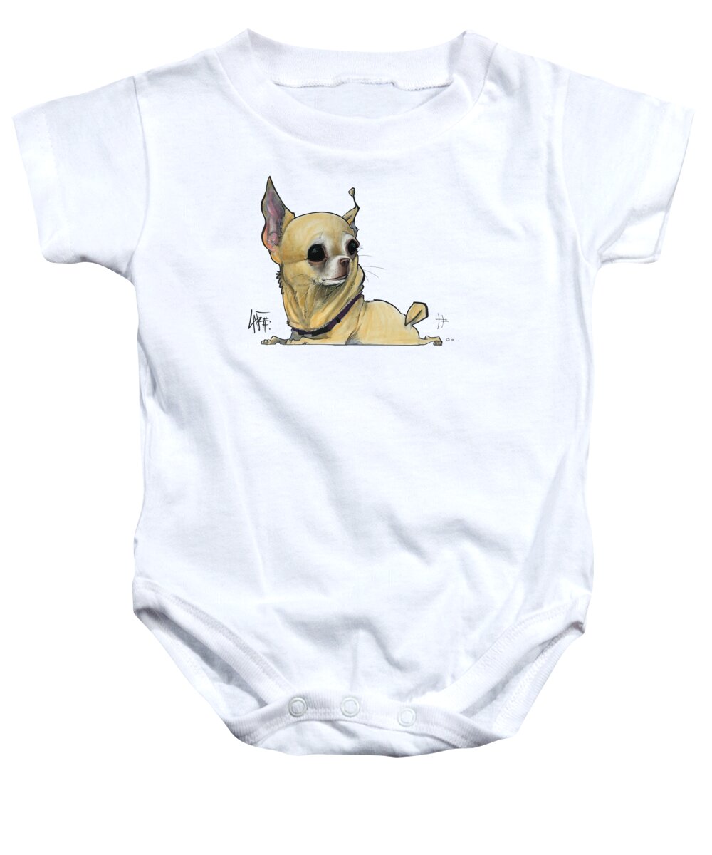 Francis 4374 Baby Onesie featuring the drawing Francis 4374 by Canine Caricatures By John LaFree