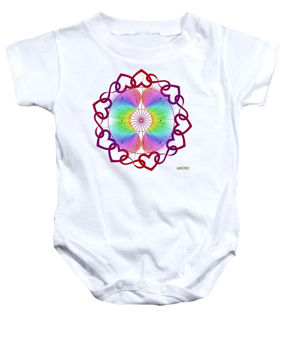 Circles Baby Onesie featuring the mixed media Ga-Ze Soul Portrait by AHONU Aingeal Rose