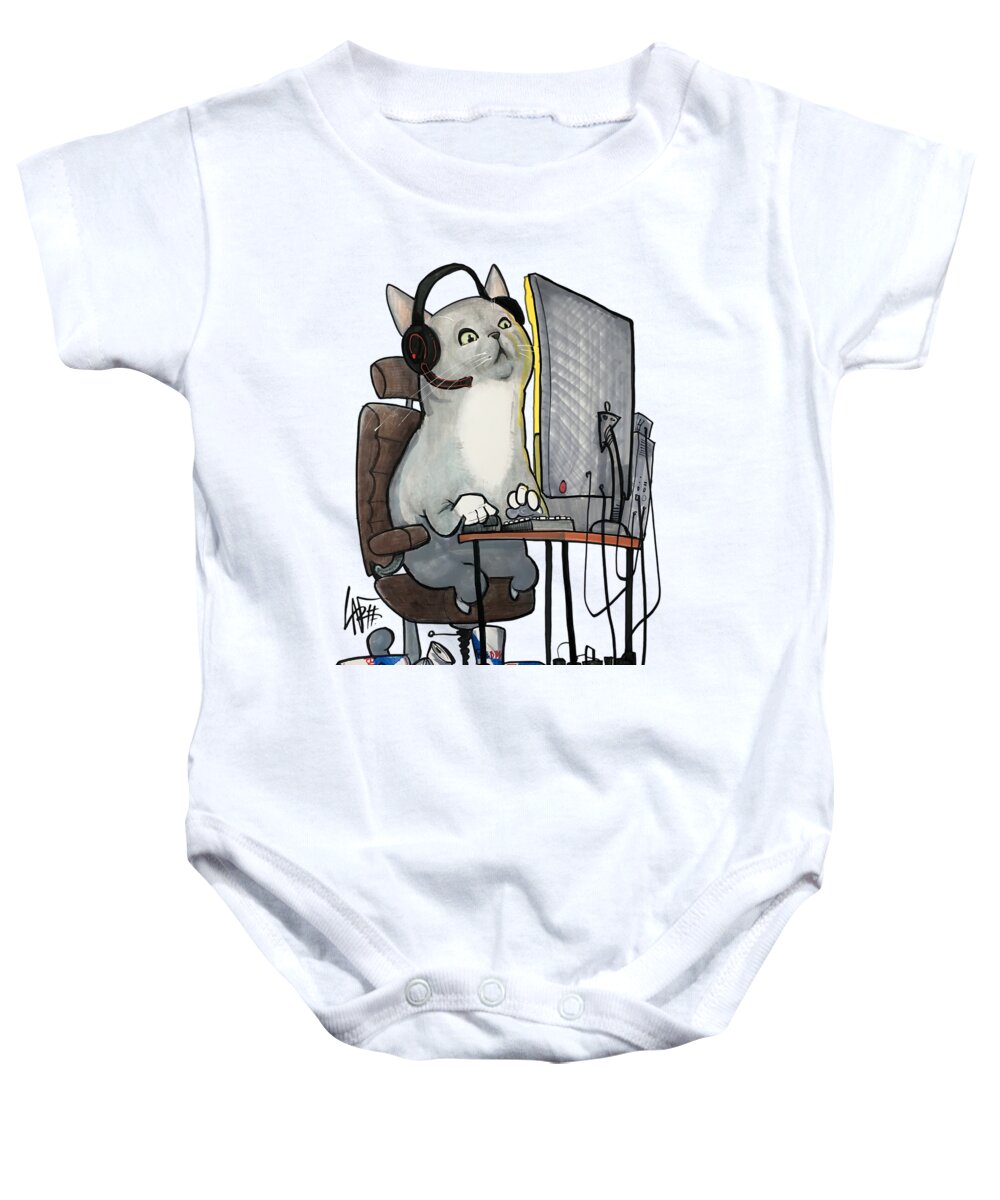 Gagne 4785 Baby Onesie featuring the drawing Gagne 4785 by John LaFree