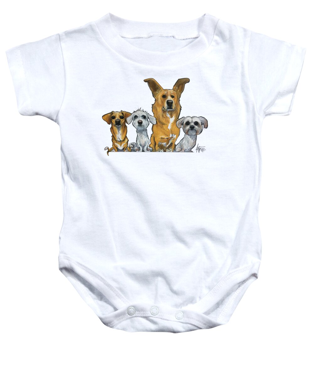 Gagnon Baby Onesie featuring the drawing Gagnon 5221 by Canine Caricatures By John LaFree