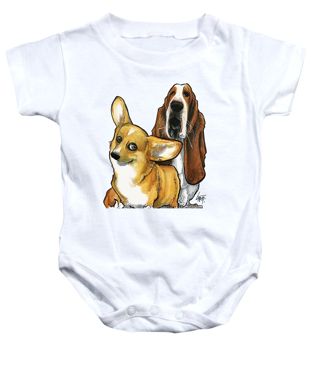 Gardner 2465 Baby Onesie featuring the drawing Gardner 2465 by Canine Caricatures By John LaFree