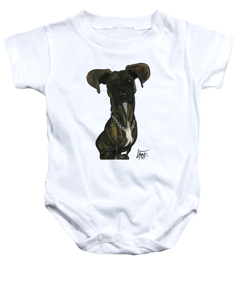 Givens Baby Onesie featuring the drawing Givens 4370 by Canine Caricatures By John LaFree