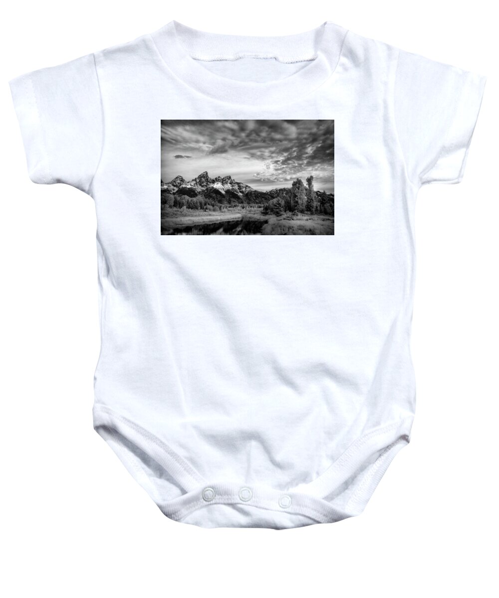 Tetons Baby Onesie featuring the photograph Grand Teton Mountain II by Jon Glaser