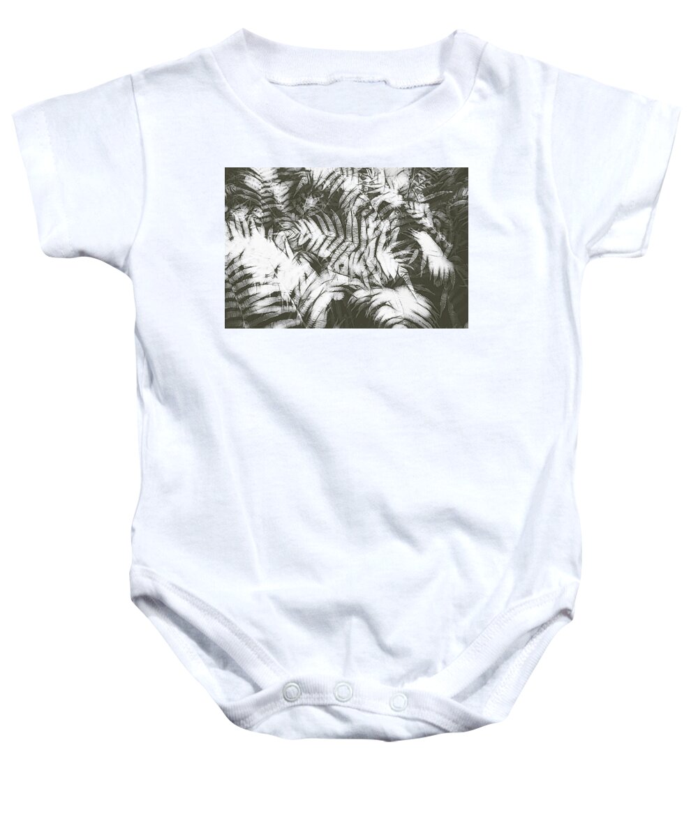 Pantone Baby Onesie featuring the photograph Gray Abstract Foliage Pattern by Andrea Anderegg