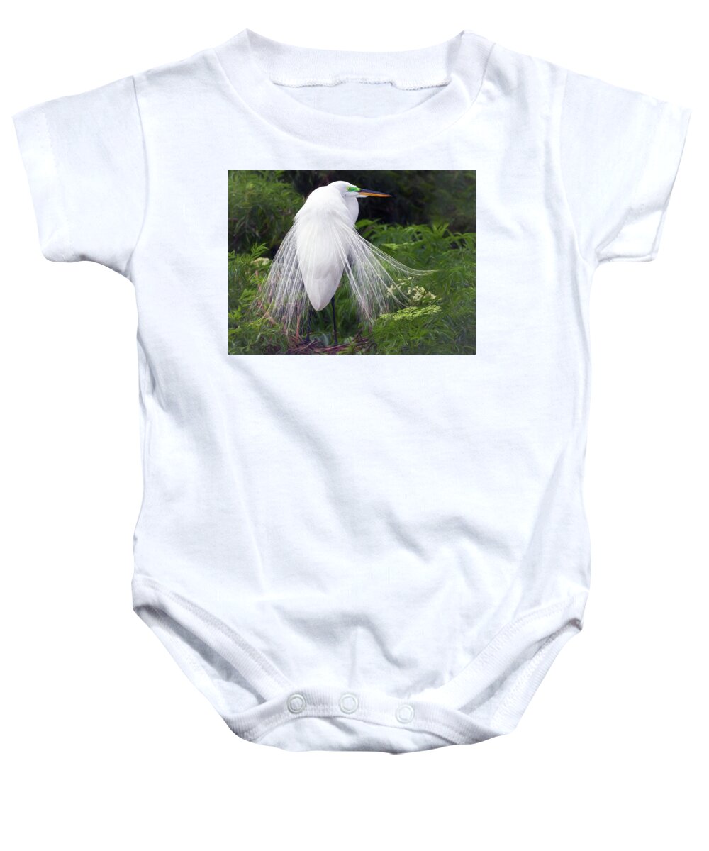Bird Baby Onesie featuring the photograph Great White Colors by Art Cole