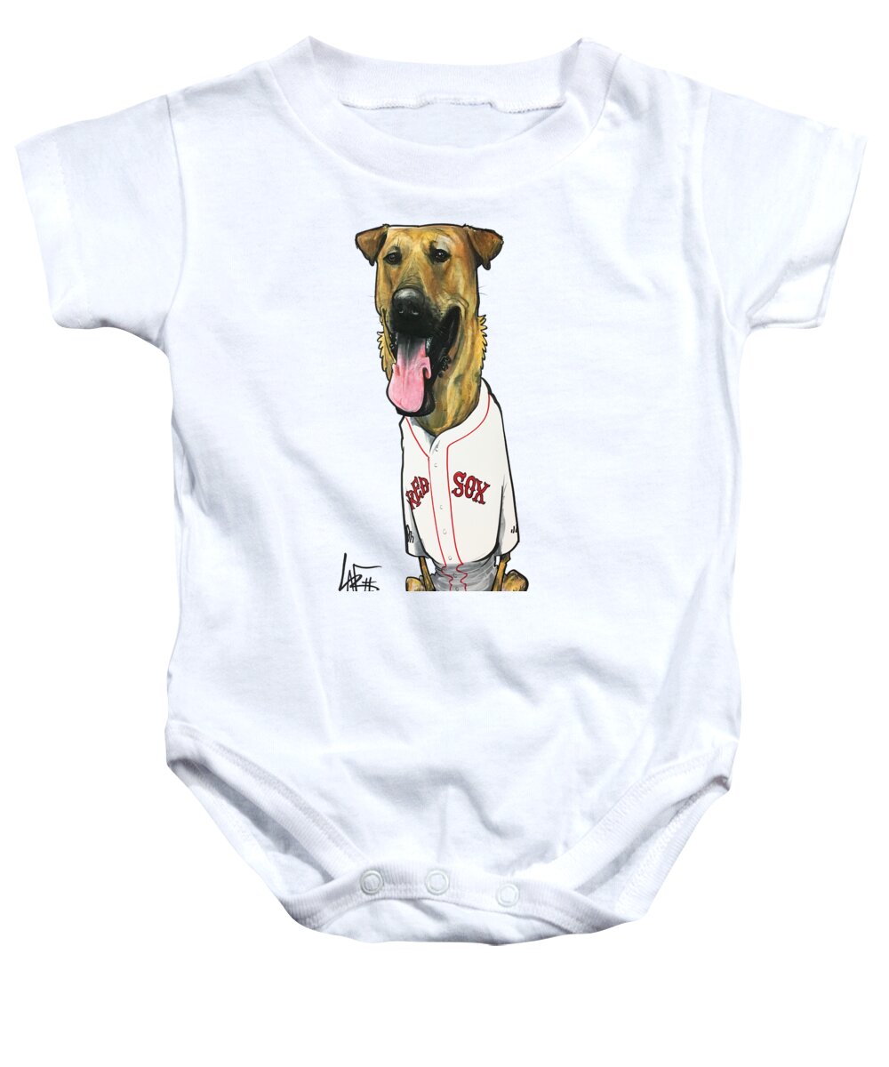 Greenberg Baby Onesie featuring the drawing Greenberg 4407 by Canine Caricatures By John LaFree