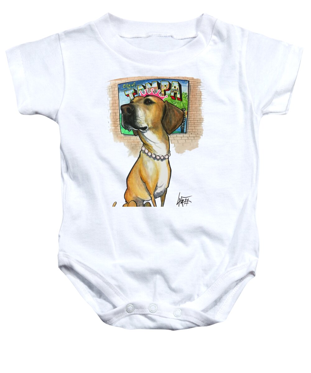 Gutierrez 4477 Baby Onesie featuring the drawing Gutierrez 4477 by Canine Caricatures By John LaFree