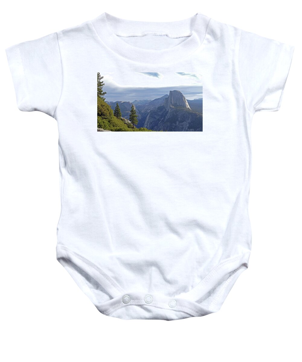 Usa Baby Onesie featuring the pyrography Half Dome by Magnus Haellquist