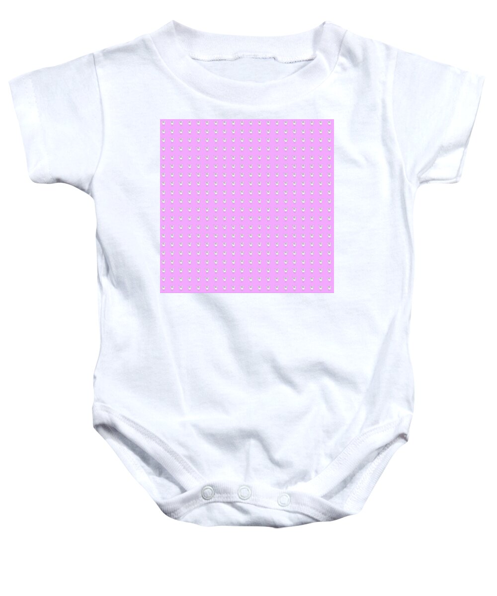 Line Art Baby Onesie featuring the drawing Hang 10 Pink by Ashley Rice