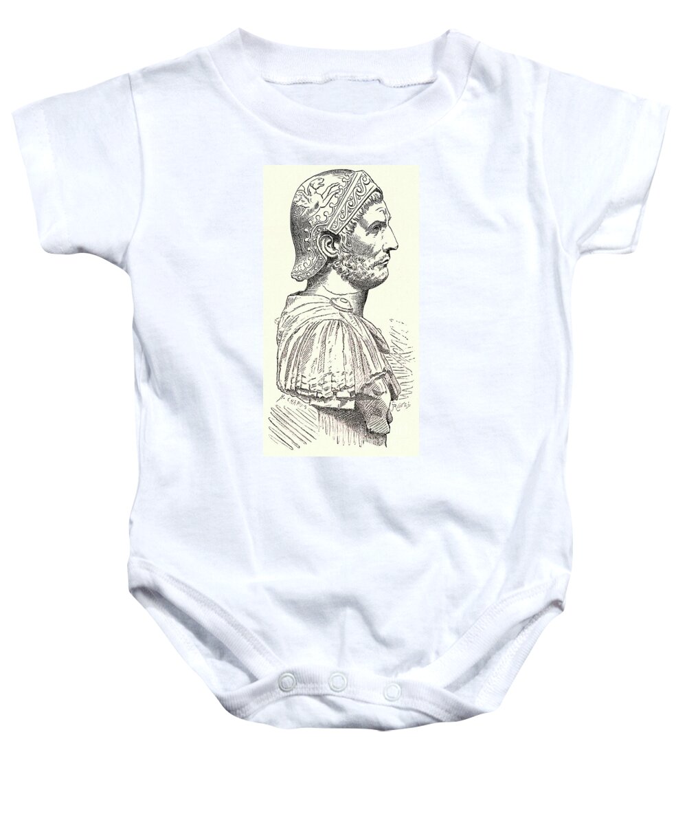 Hannibal Baby Onesie featuring the drawing Hannibal, Illustration From History Of Rome By Victor Duruy by English School