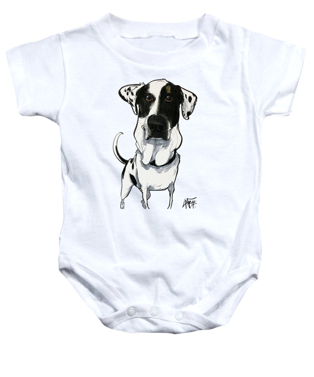 Hellmich Baby Onesie featuring the drawing Hellmich 5145 MAYBELLE by Canine Caricatures By John LaFree