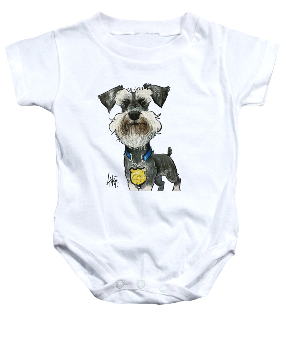 Hesse Baby Onesie featuring the drawing Hesse 4378 by Canine Caricatures By John LaFree