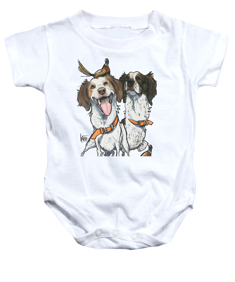 Hunt Baby Onesie featuring the drawing Hunt 4805 by Canine Caricatures By John LaFree