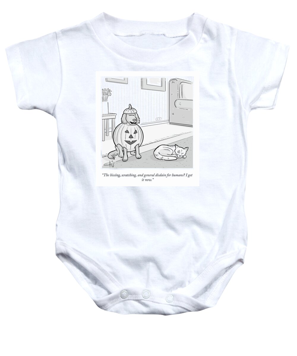 The Hissing Baby Onesie featuring the drawing I Get It Now by Ellis Rosen