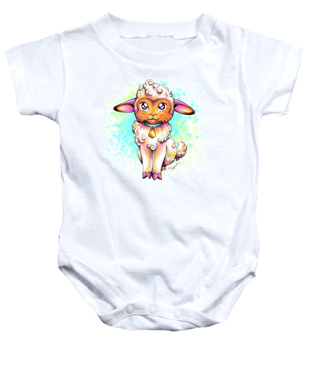 Art Baby Onesie featuring the drawing I Want My Shepherd by Sipporah Art and Illustration