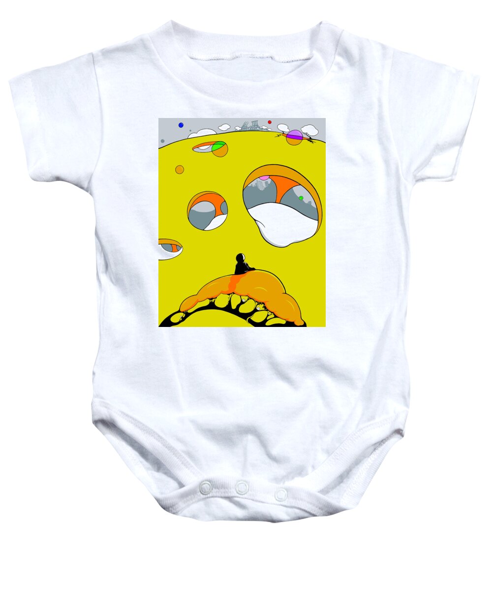Yellow Baby Onesie featuring the drawing Jonah by Craig Tilley