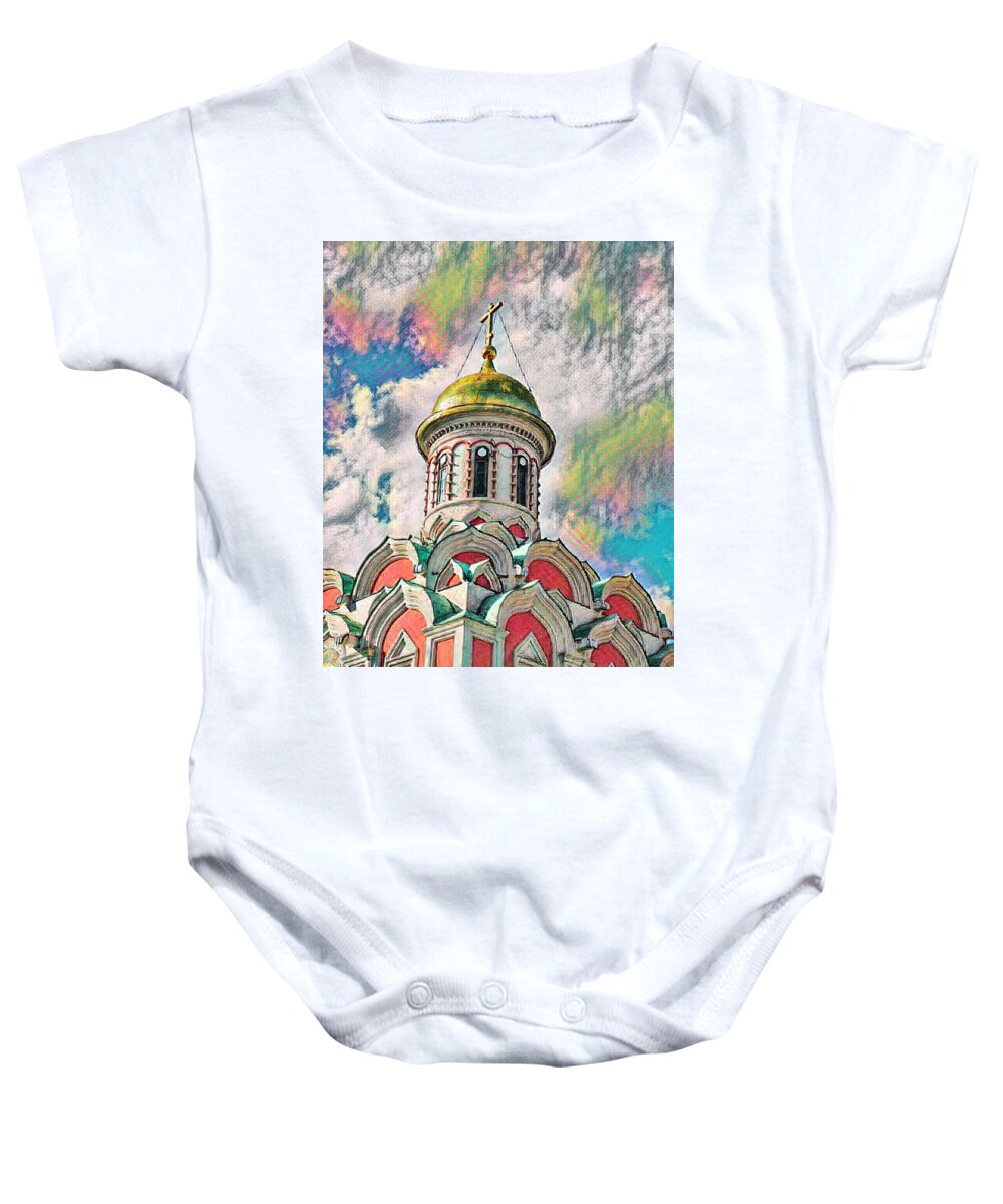 Church Baby Onesie featuring the photograph Kazan Cathedral by Bearj B Photo Art