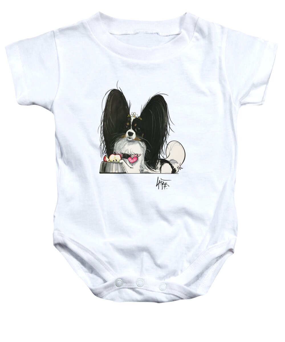Kemp Baby Onesie featuring the drawing Kemp 4365 by Canine Caricatures By John LaFree