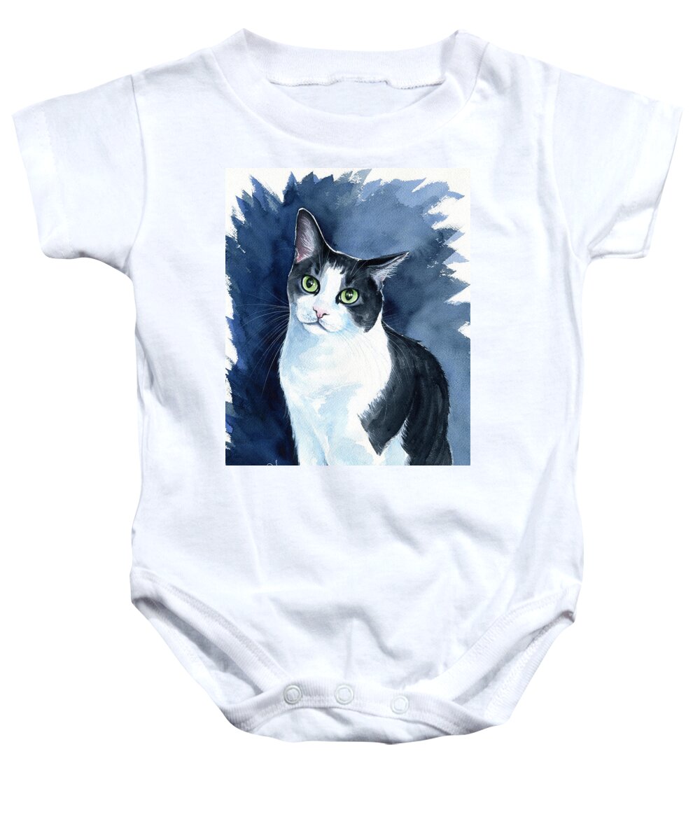 Cat Baby Onesie featuring the painting Kirby by Dora Hathazi Mendes