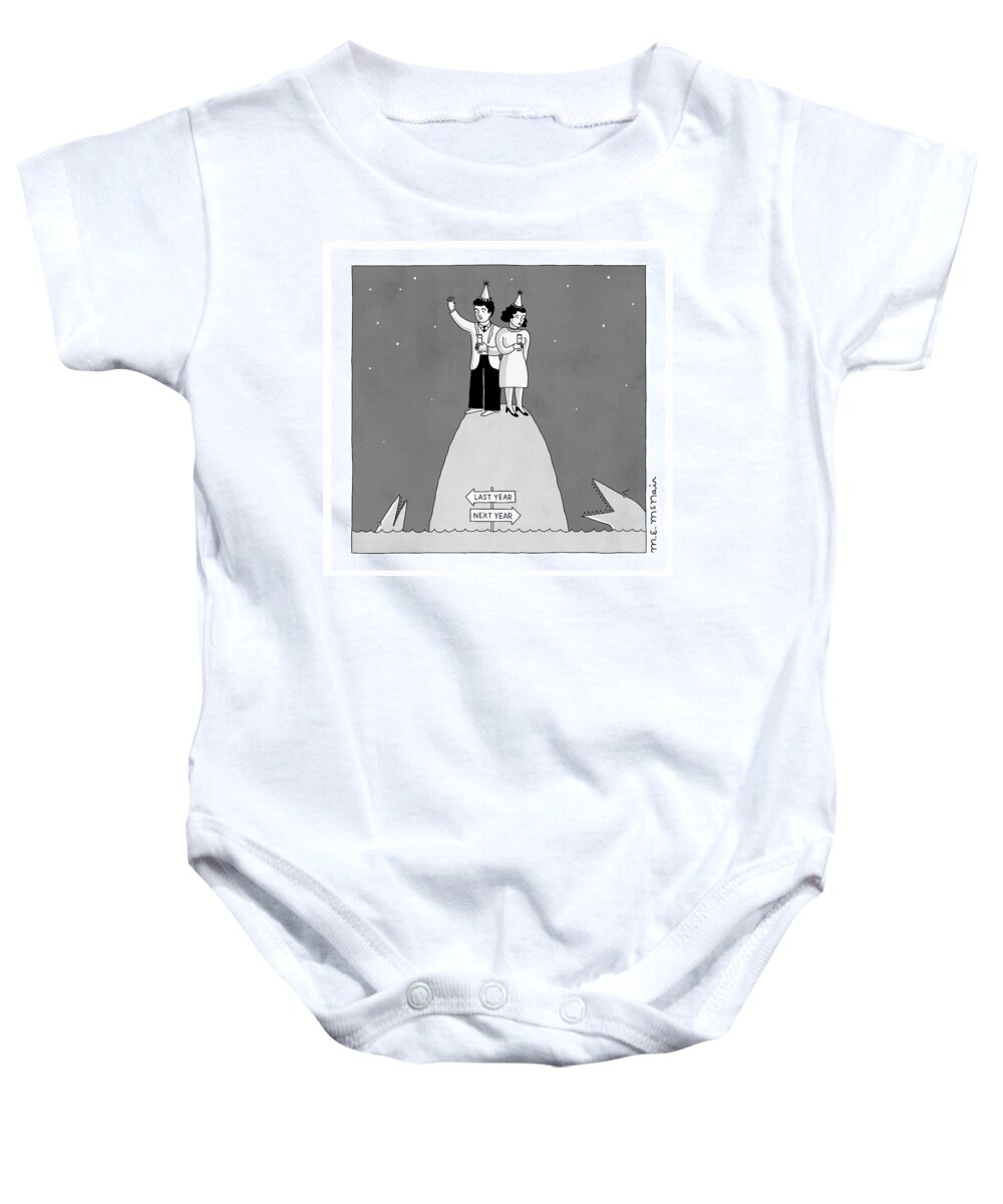 Couple Baby Onesie featuring the drawing Last Year Next Year by Elisabeth McNair