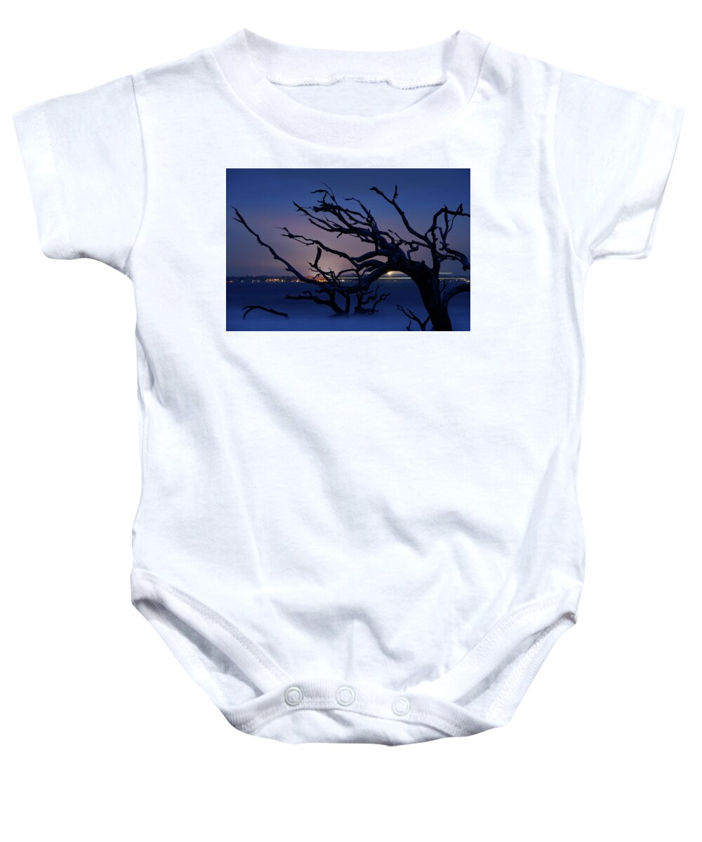 Driftwood Beach Baby Onesie featuring the photograph Life Beyond the Graveyard of Trees by James Covello