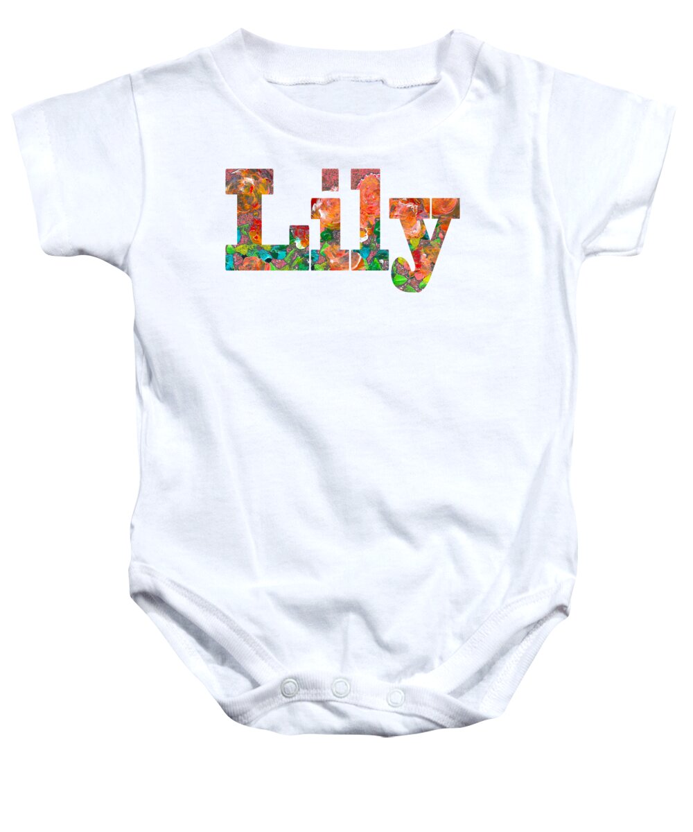 Lily Baby Onesie featuring the painting Lily by Corinne Carroll