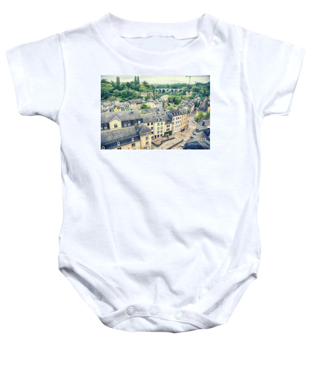 Alzette Baby Onesie featuring the photograph Luxembourg city by Ariadna De Raadt