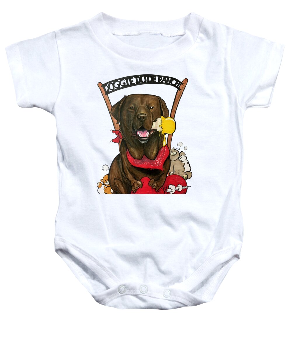 Mackinder 4406 Baby Onesie featuring the drawing MacKinder 4406 by Canine Caricatures By John LaFree
