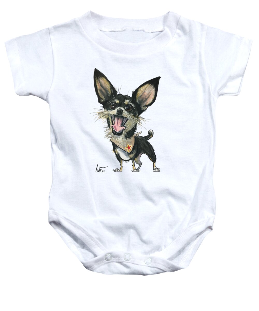Martino 4717 Baby Onesie featuring the drawing Martino 4717 by Canine Caricatures By John LaFree