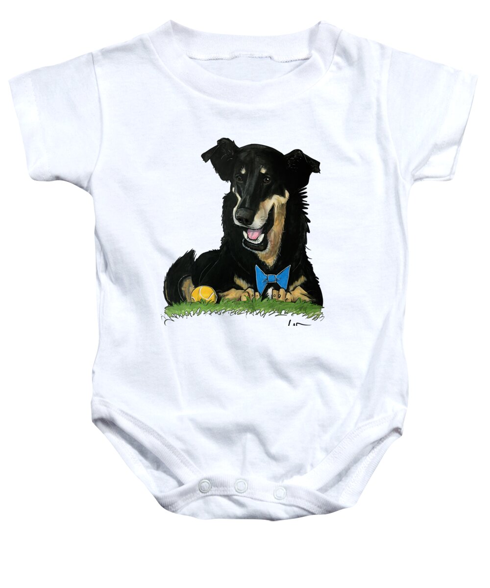 Mcguire Baby Onesie featuring the drawing McGuire 4350 by Canine Caricatures By John LaFree