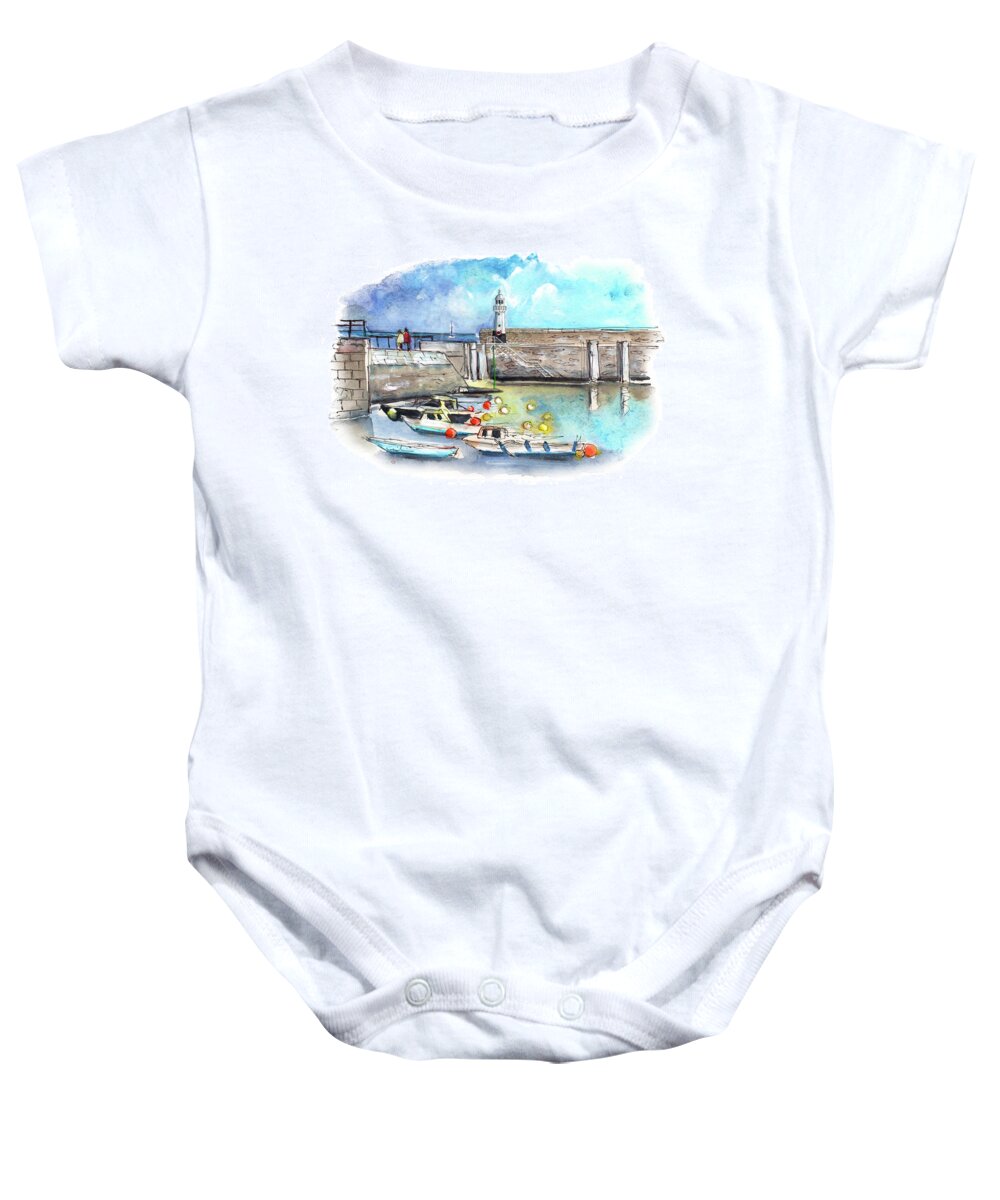 Travel Baby Onesie featuring the painting Mevagissey 01 by Miki De Goodaboom