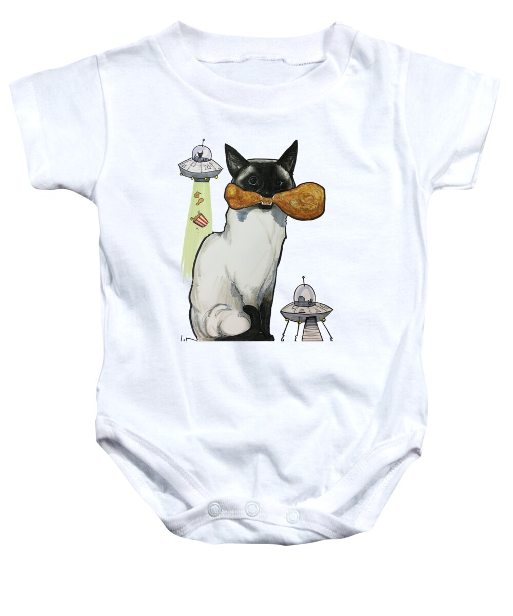 Miranda 4485 Baby Onesie featuring the drawing Miranda 4485 by Canine Caricatures By John LaFree