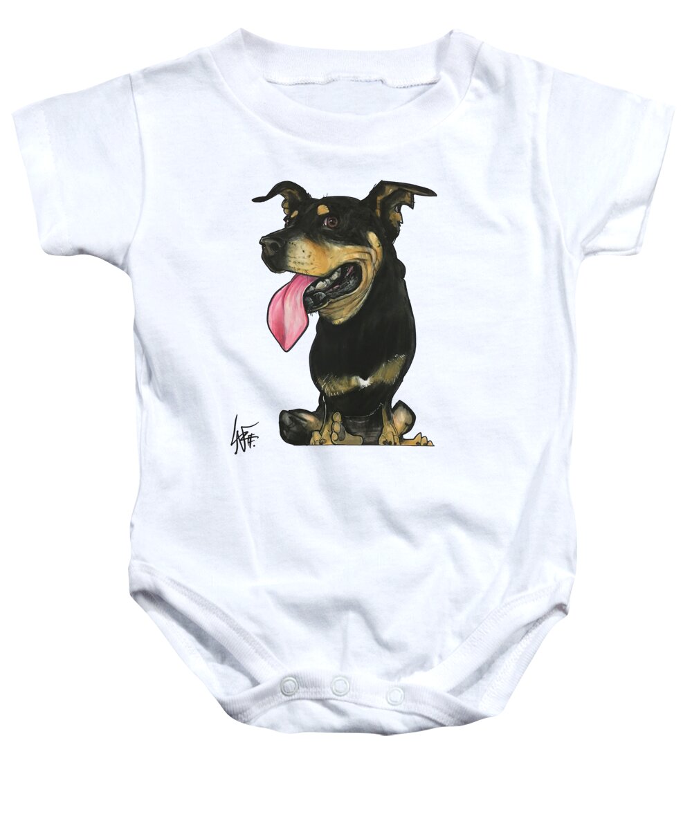 Mireles Baby Onesie featuring the drawing Mireles CHUFFIE by John LaFree