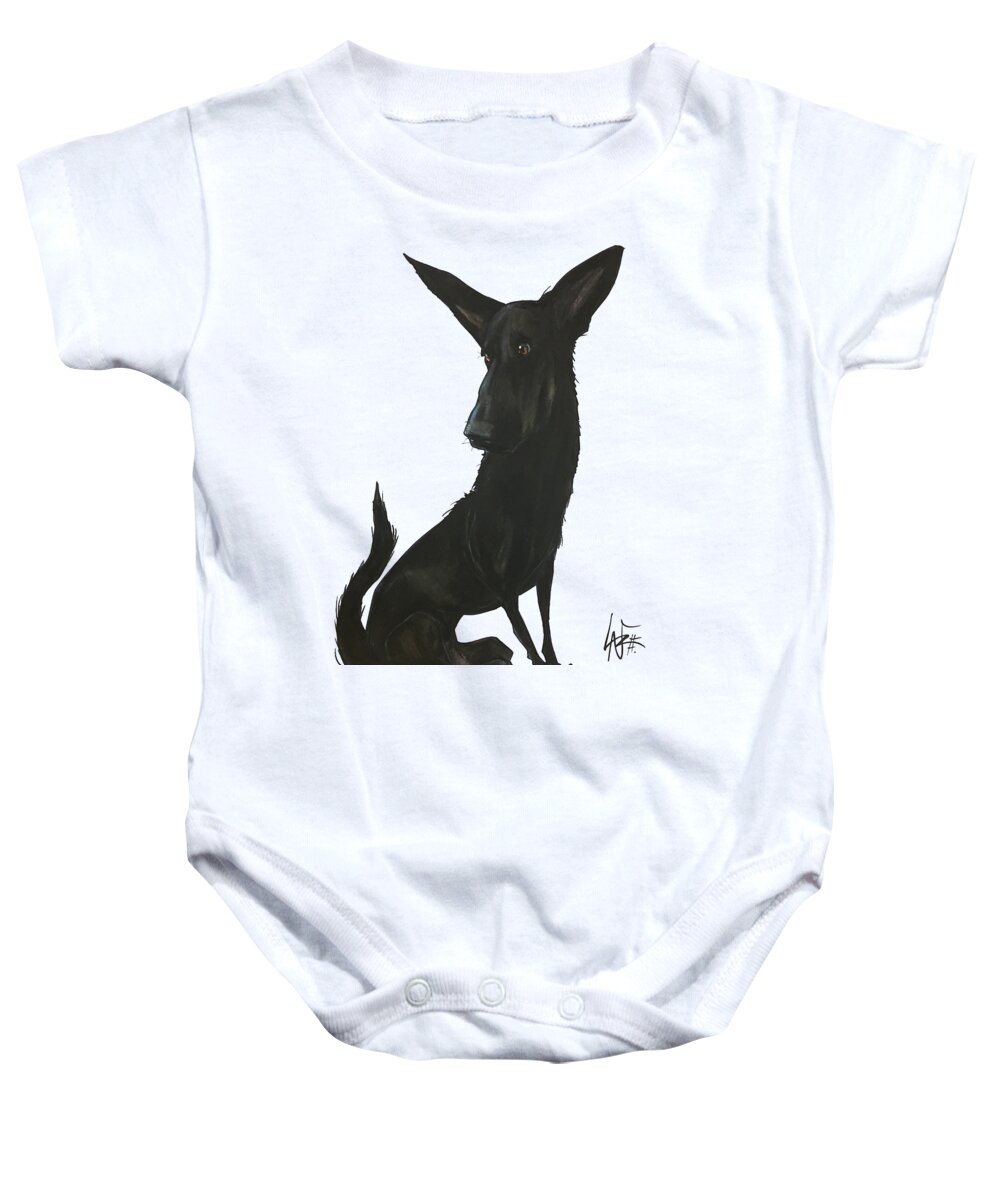 Mireles Baby Onesie featuring the drawing Mireles RUBY by Canine Caricatures By John LaFree