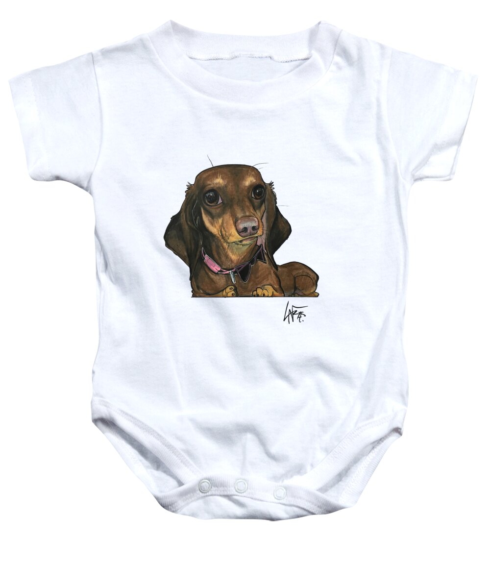 Morrison Baby Onesie featuring the drawing Morrison 4377 by Canine Caricatures By John LaFree