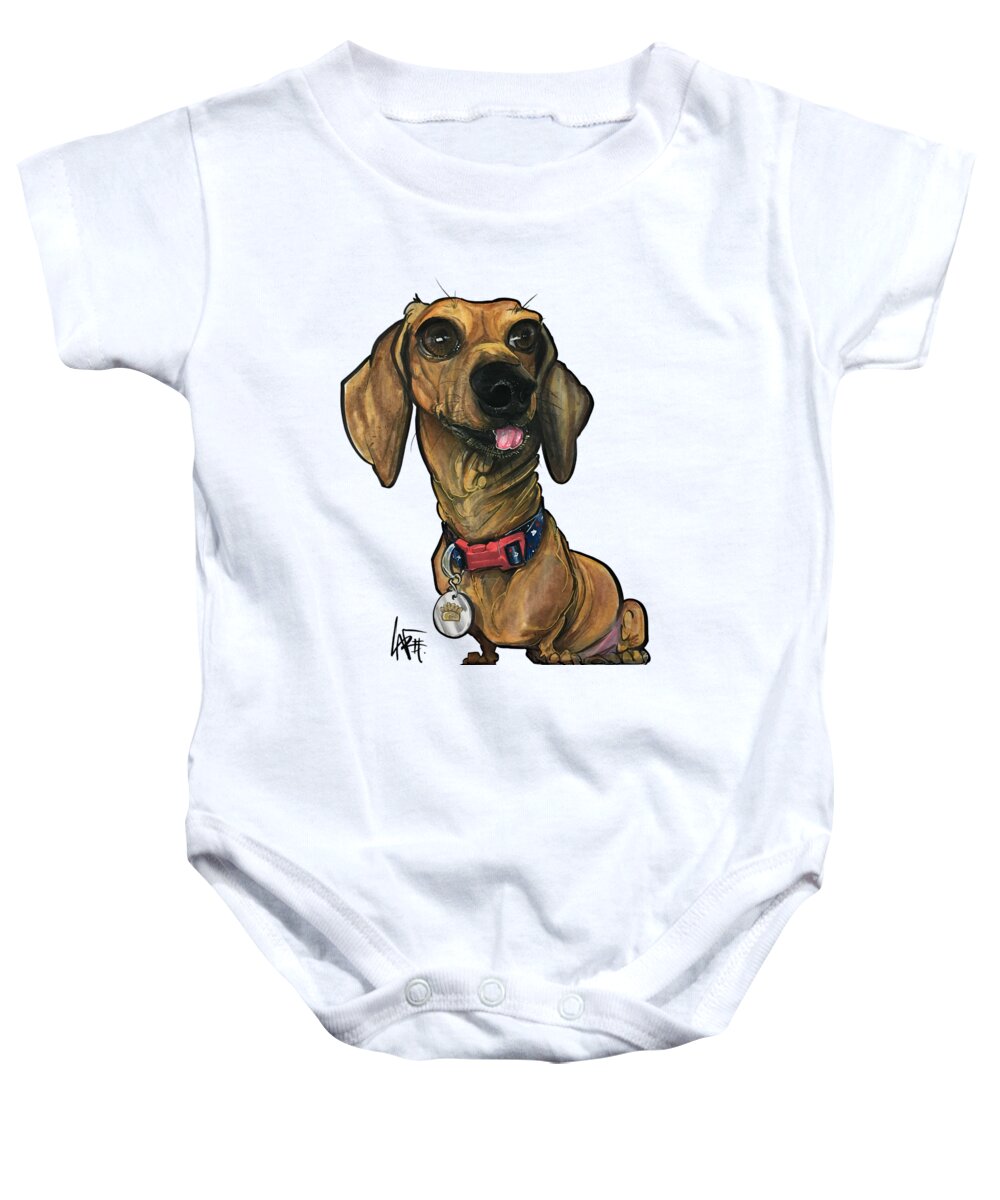 Muller Baby Onesie featuring the drawing Muller 4015 by Canine Caricatures By John LaFree