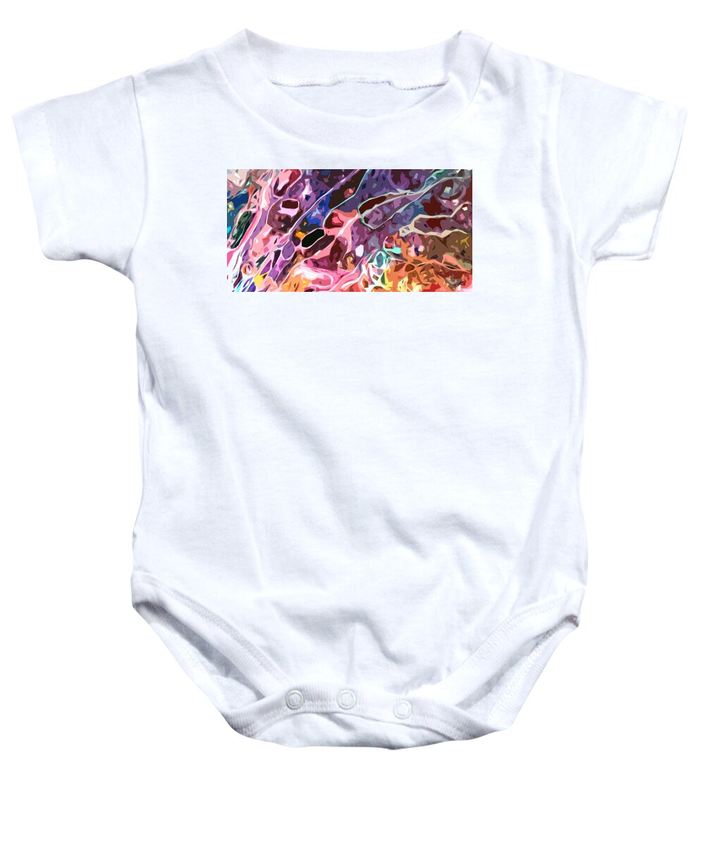 Abstract Baby Onesie featuring the digital art Mystery of Life by Linda Mears