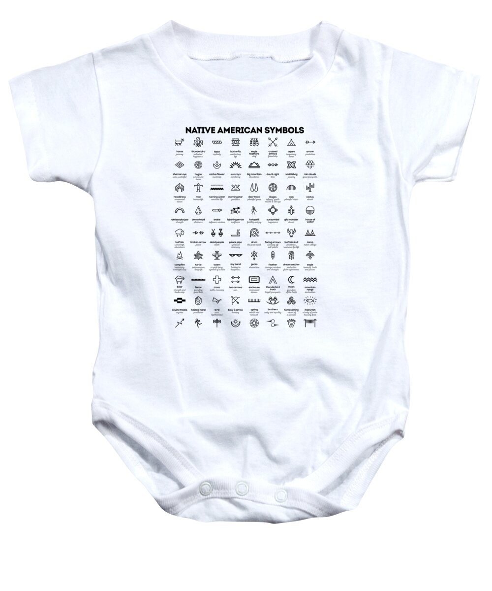 Native American Baby Onesie featuring the digital art Native American Signs by Zapista OU