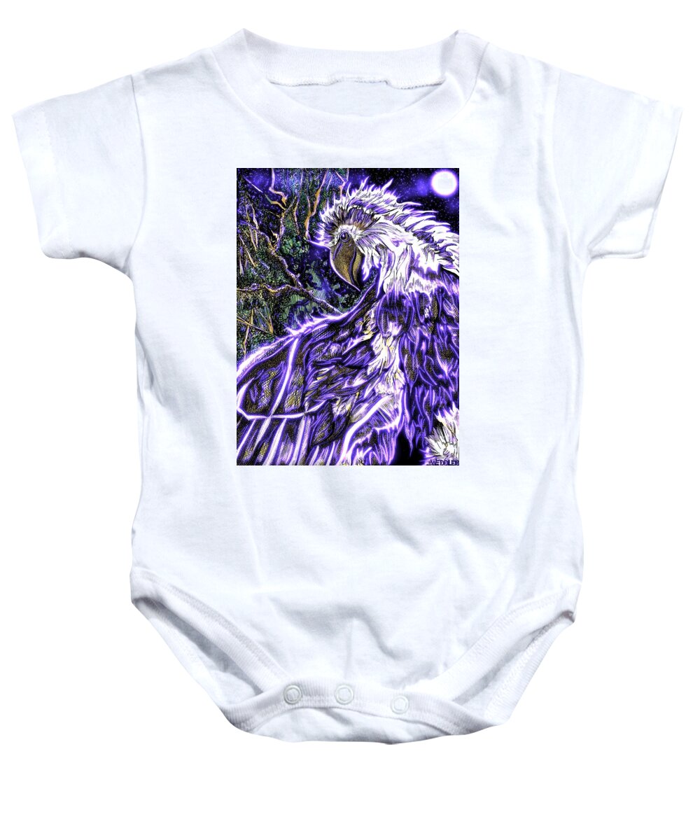 Eagle Baby Onesie featuring the digital art Night Vision 2 by Angela Weddle